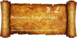 Malovecz Libériusz névjegykártya